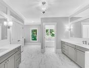 Master Bathroom with Extra Make-Up Vanity and Private Tub Room